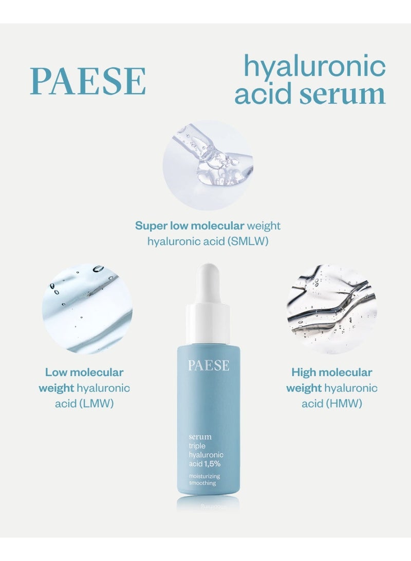 Paese Triple Hyaluronic Acid Serum 1.5%, Deep Hydration, Anti-Aging & Plumping Face Serum for Smooth, Firm & Radiant Skin (30ml) - Image 3